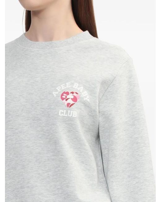 A Bathing Ape White Logo Crew-Neck Sweater