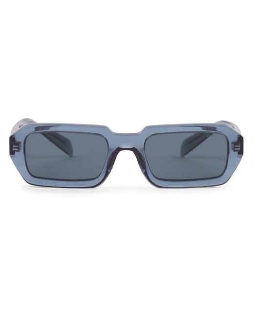 Prada Blue Triangle-logo Rectangle-frame Sunglasses
