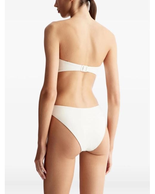 12 STOREEZ Natural Ruched Bikini Top