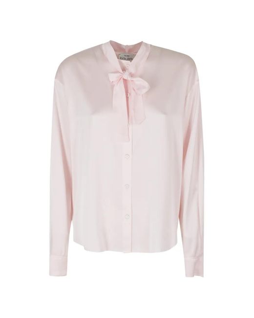 Forte_forte Pink Pussy-Bow Collar Shirt