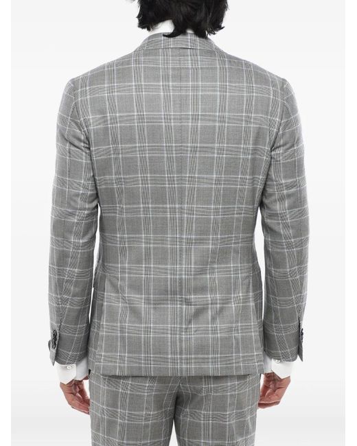Corneliani Gray Academy District-Check Suit for men