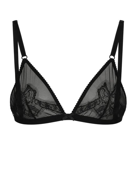 Dolce & Gabbana Black Sheer Lace Bralette