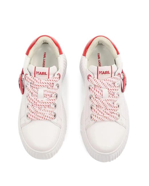 Karl Lagerfeld White Logo-Charm Sneakers