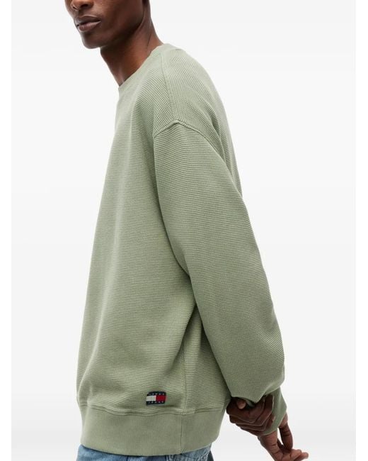 Tommy Hilfiger Green Pull En Maille Gaufrée for men