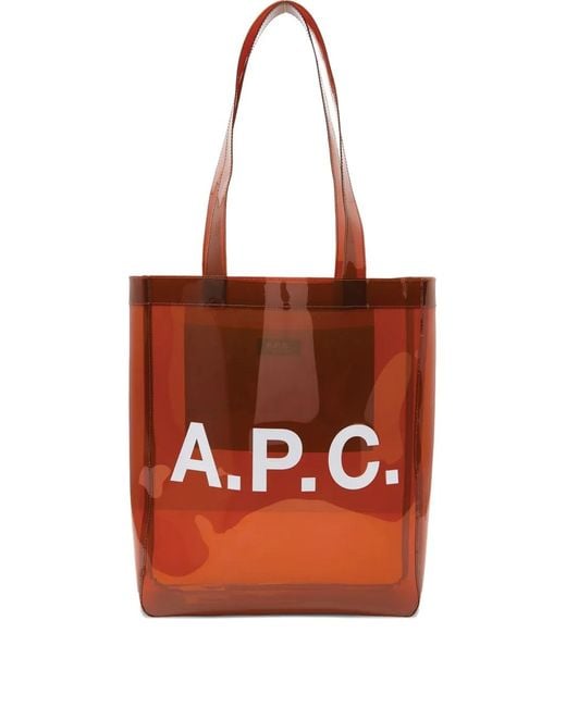 A.P.C. Red A. P.C. "Lou" Tote Bag