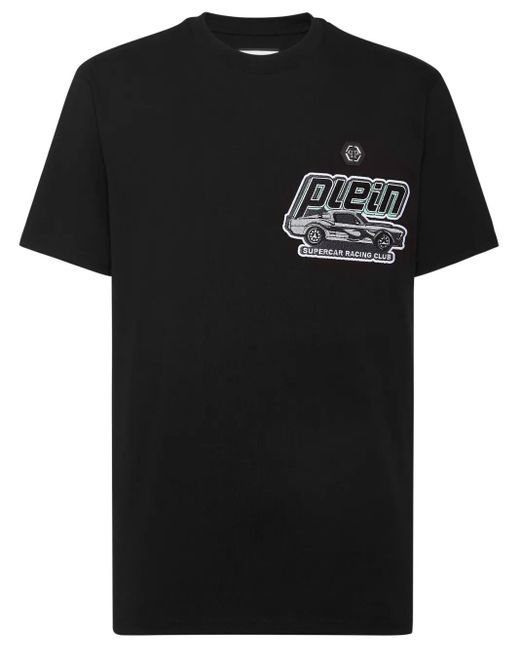 Philipp Plein Black Cars Racing T-Shirt for men