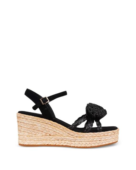Palomitas By Paloma Barcelo' Black Galena Beaded Platform Sandals