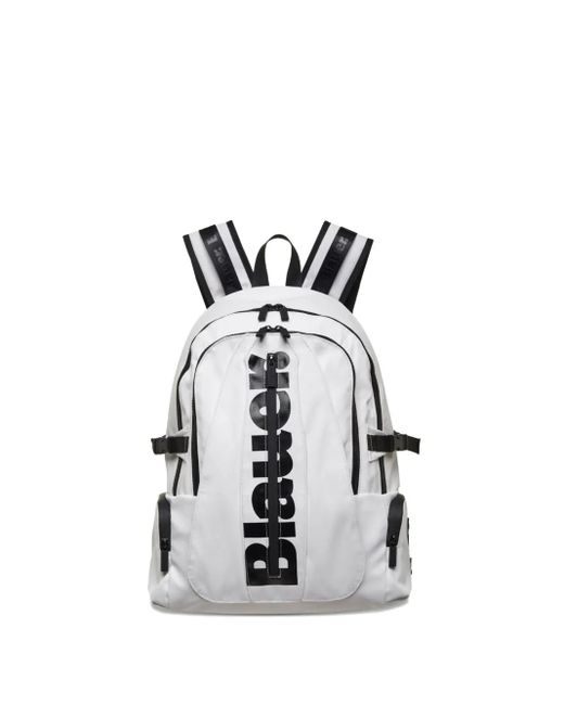 Zaino Con Placca Logo di Blauer in White