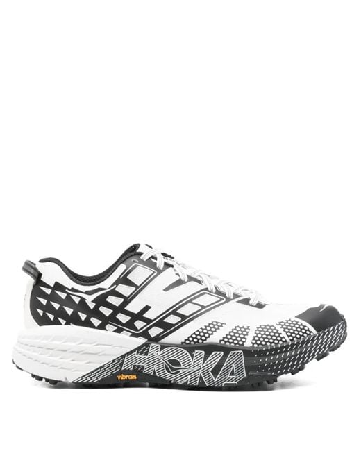 Hoka One One White Geometric-Pattern Sneakers