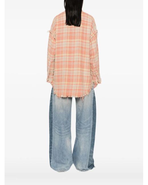 R13 Natural Checked Cotton Shirt