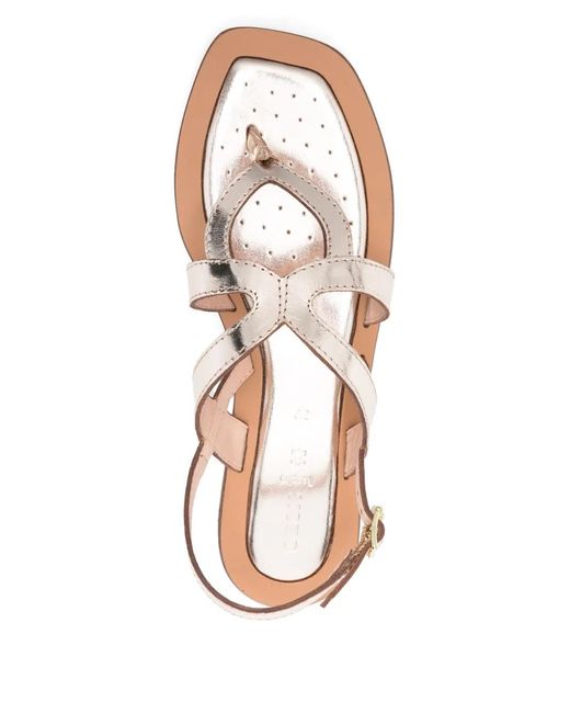 Geox White Sozy Leather Buckled Sandals