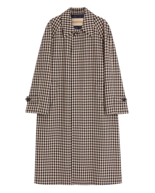 Valentino Garavani Natural Checked Long Coat for men