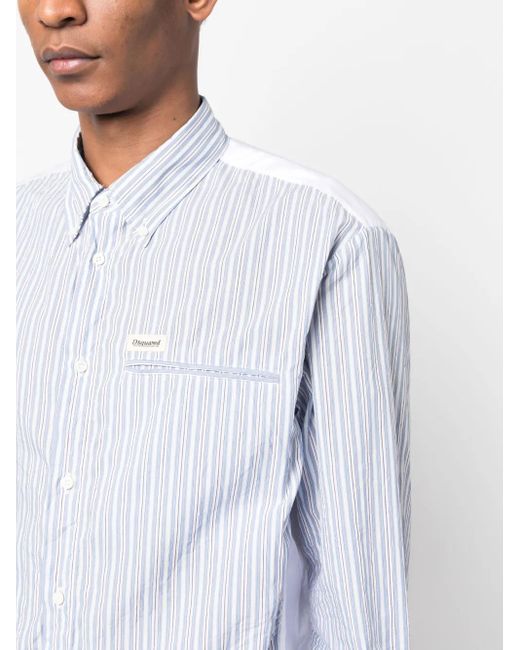DSquared² White Logo-Patch Cotton Shirt for men