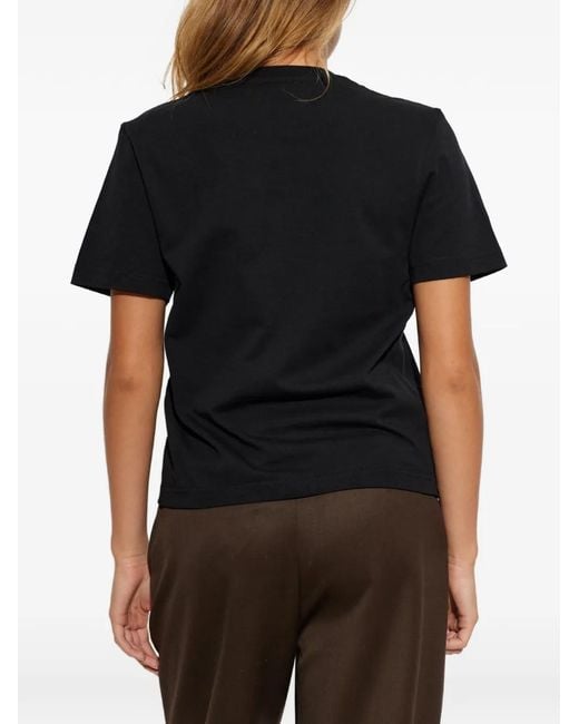 McQueen Black Lace-Patchwork T-Shirt