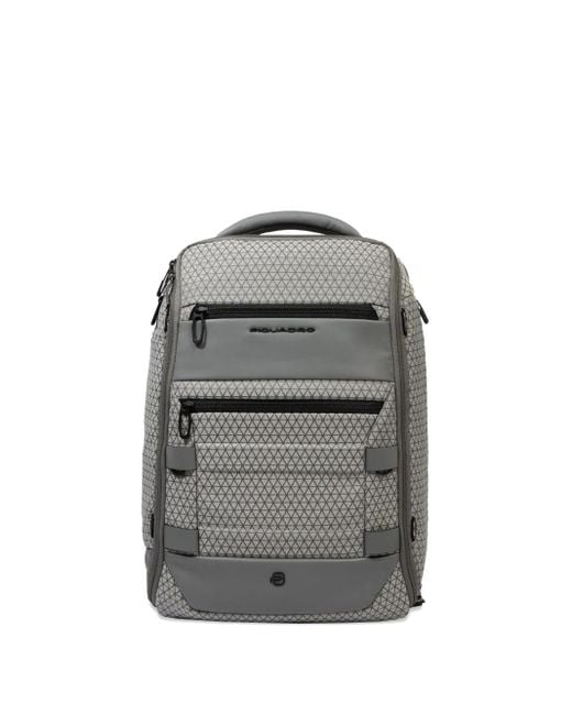 Piquadro Gray Top-Handle Modular Backpack