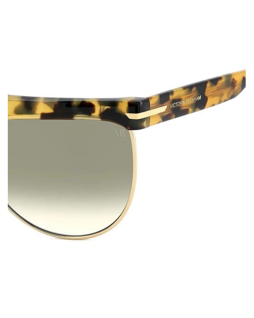 Victoria Beckham Brown Tortoiseshell-Effect Geometric-Frame Sunglasses