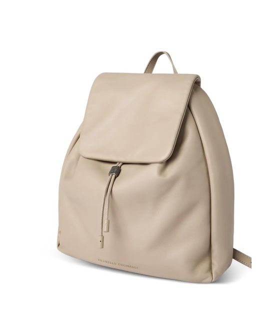 Brunello Cucinelli Natural Mellow Leather Backpack