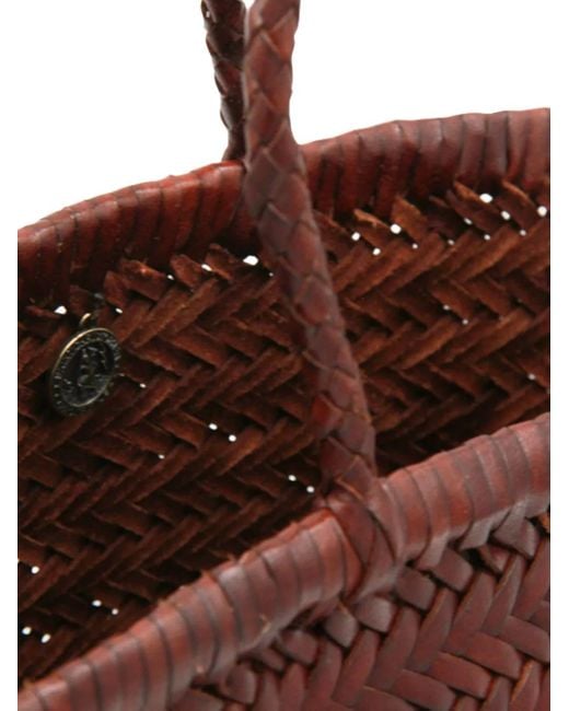 Dragon Diffusion Brown Small Triple Jump Leather Tote Bag