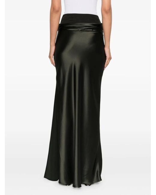 Nanushka Black Letto Draped-Detail Maxi Skirt