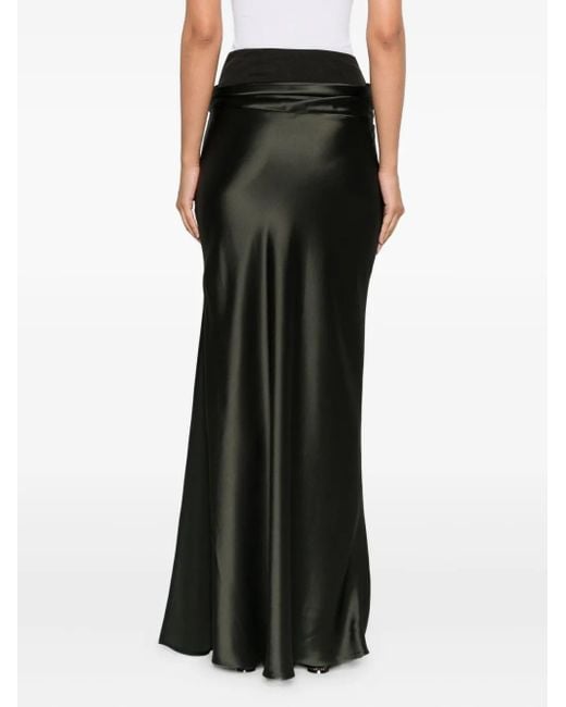 Nanushka Black Letto Draped-Detail Maxi Skirt