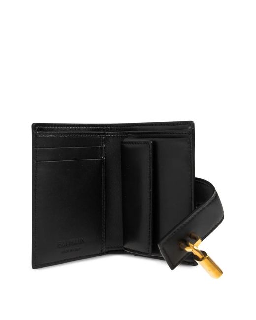 Balmain Black Padlock-Detail Wallet for men