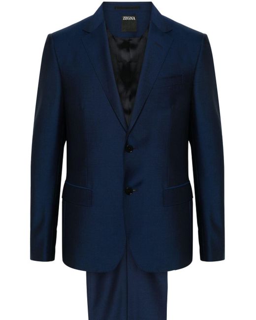 Zegna Blue Single-breasted Suit for men