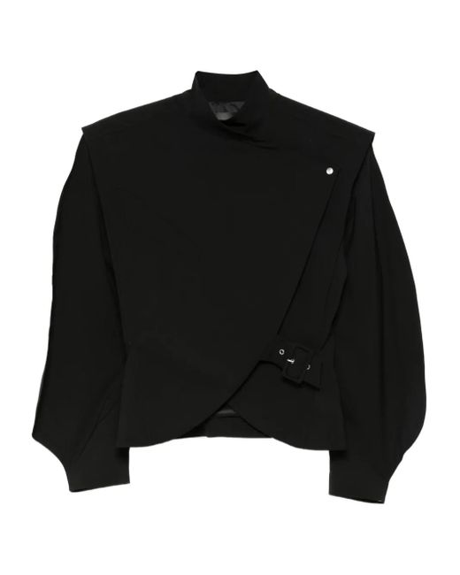 Mugler Black Buckle-fastening High-neck Jacket