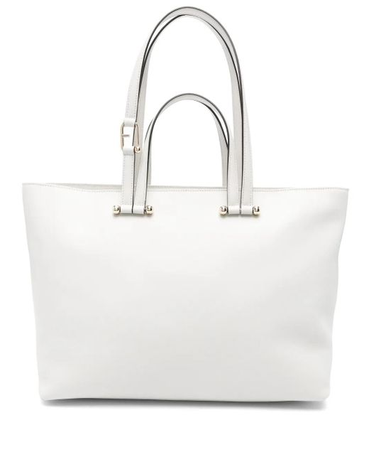 Furla White Duetto L Tote Bags