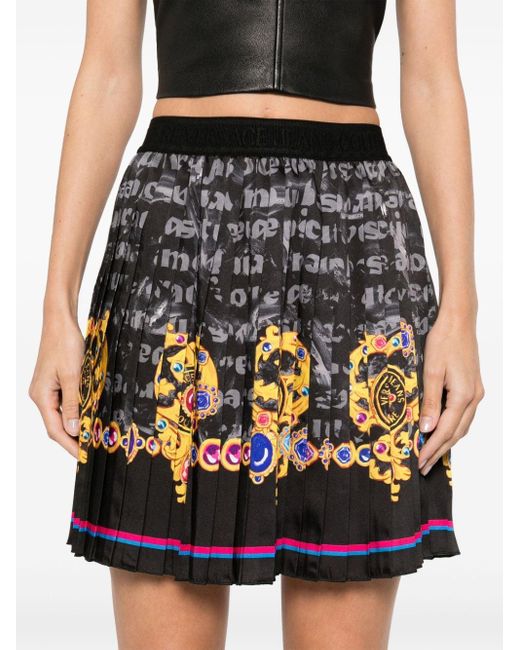 Versace Black Heart Couture-print Skirt