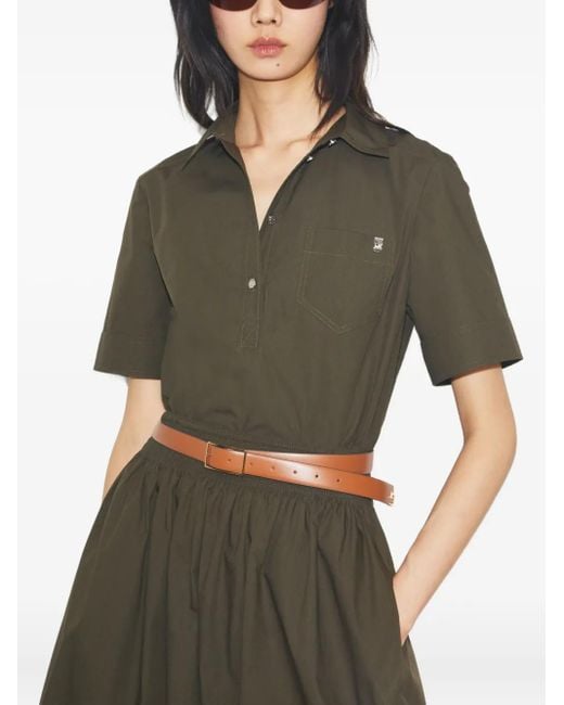 Tory Burch Green Pocket-Detail Short-Sleeve Shirt