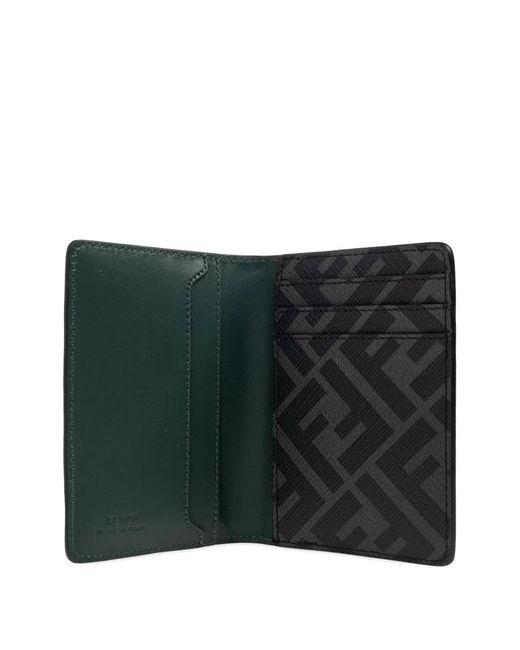 Fendi Green Ff-Detail Squared Cardholder for men