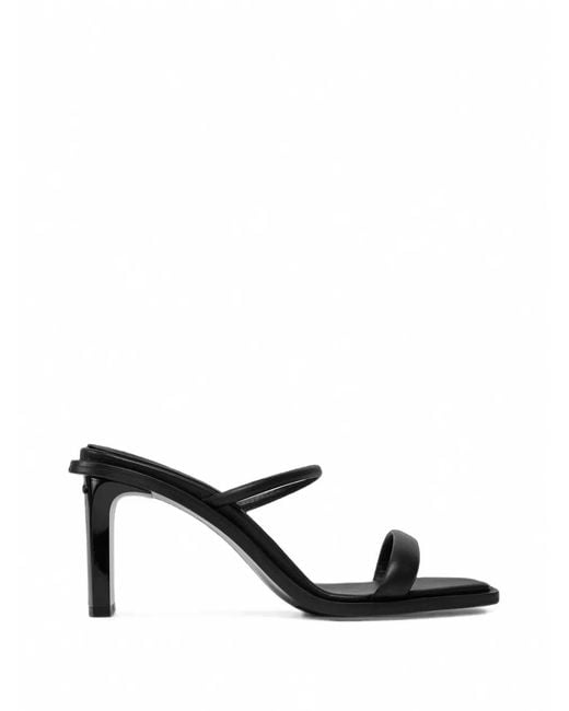 Calvin Klein White Calf Leather Square-Toe Sandals