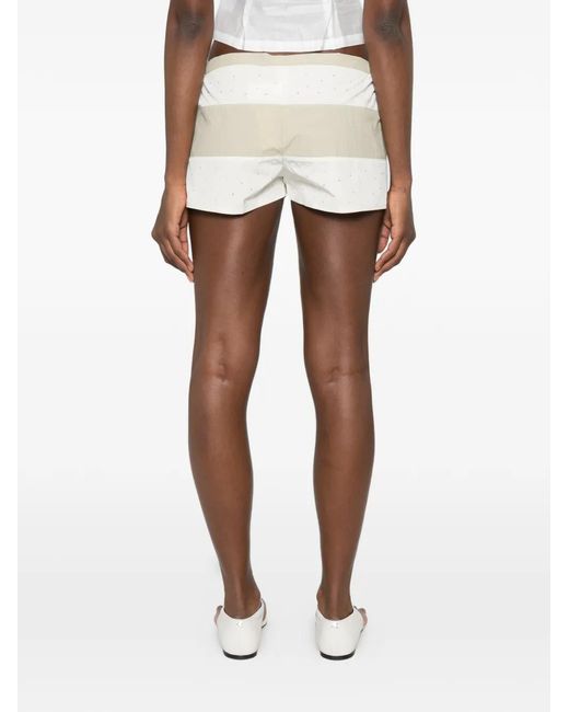 Paloma Wool Natural Zurriola Rhinestone-Embellished Shorts