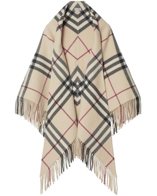 Burberry Natural Vintage-check Wool Cape