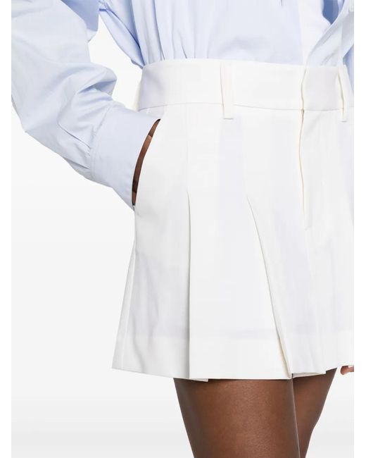 P.A.R.O.S.H. White Plisse' Mid-Rise Mini Skirt