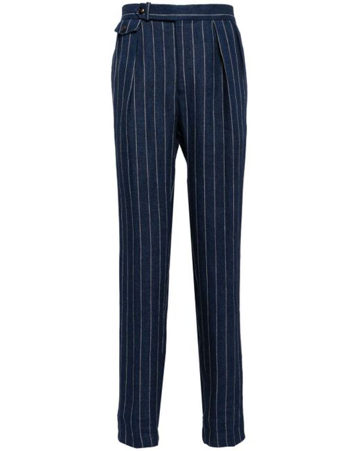 Pantalon en lin à coupe droite Polo Ralph Lauren pour homme en coloris Blue