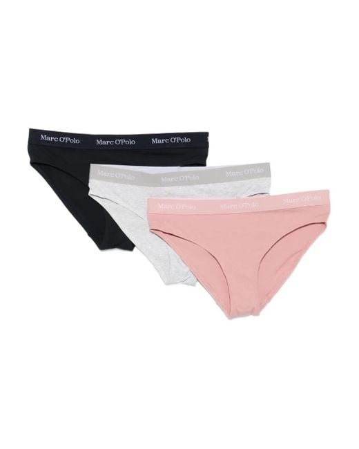 Marc O' Polo Pink Logo-Band Briefs (Pack Of Three)