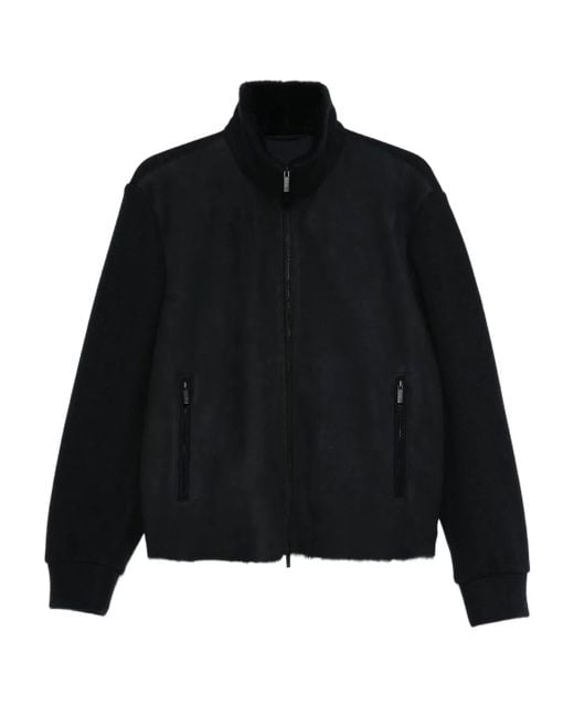 Bomber A Collo Alto di Giorgio Armani in Black da Uomo
