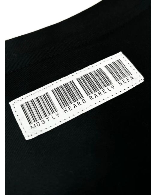 Mostly Heard Rarely Seen Black Logo-Print Cotton T-Shirt for men