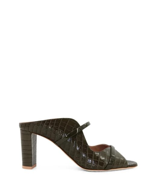 Malone Souliers Green Sandales Norah À Embossage Façon Croco