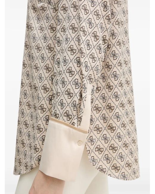 Guess Natural Patterned Collared Shirt