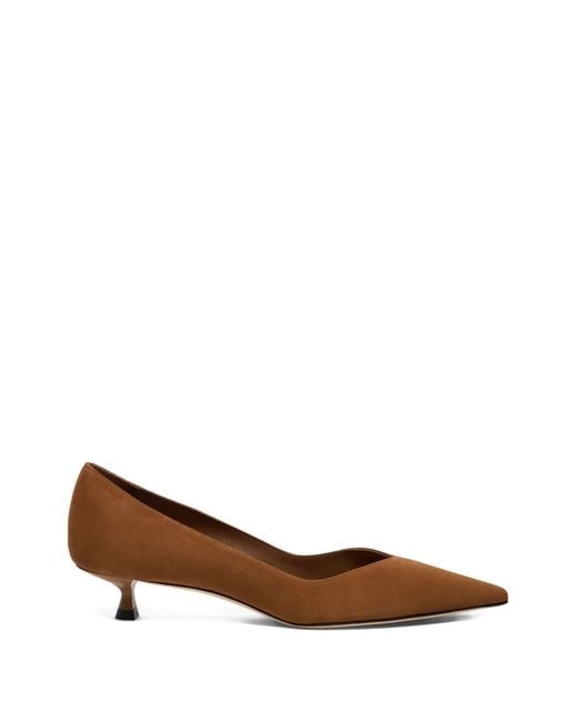 Stuart Weitzman Brown Eva Pointed Pumps
