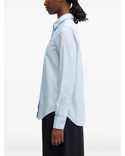 Lacoste Blue Logo-Patch Button-Down Shirt