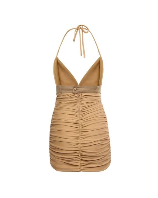 MEDEA Mini-Jurk Met Halternek En Ruches in het Metallic