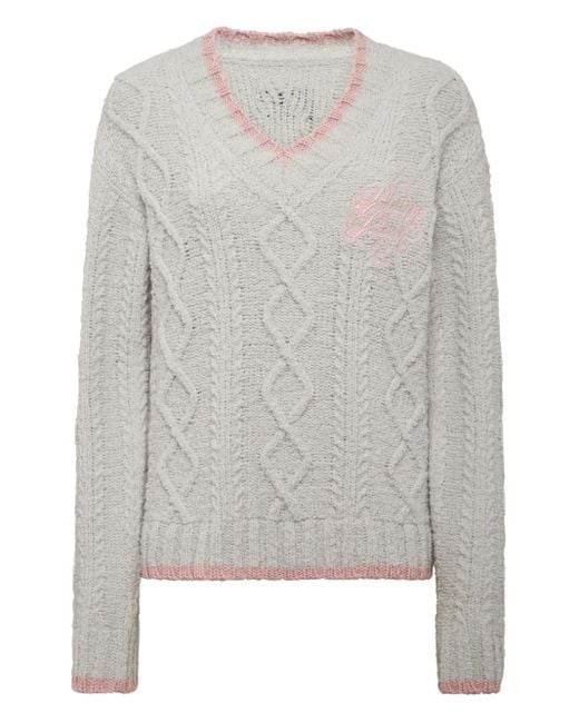 Maglione Con Scollo A V di Philipp Plein in Gray