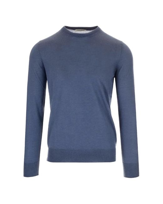 Al Duca D'aosta Blue Ribbed-Trim Long-Sleeve T-Shirt for men