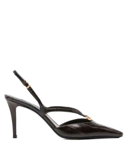 Fendi Brown Ffold Slingback Pumps