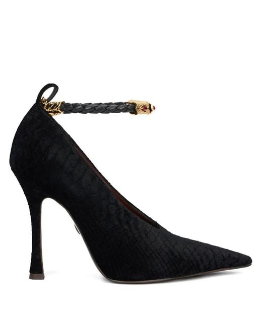 Roberto Cavalli Black Braided Strap Pumps