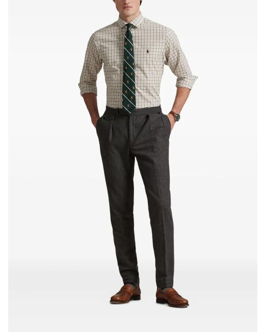 Polo Ralph Lauren White Checked Long-Sleeve Shirt for men