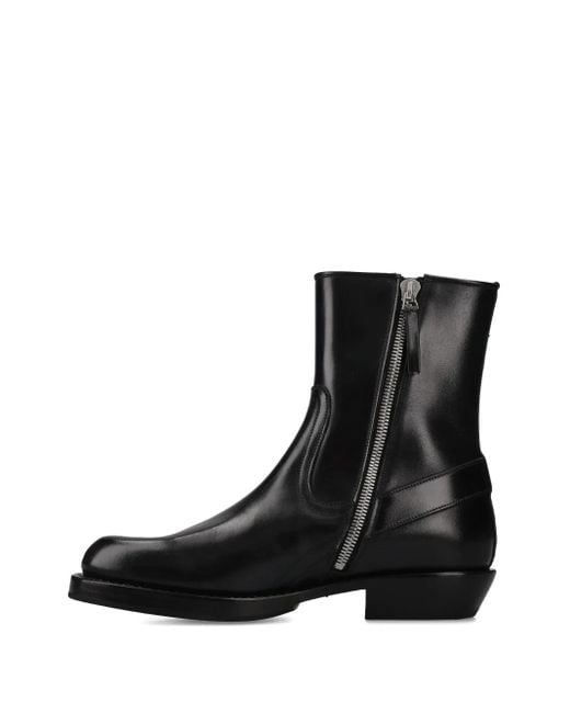 Premiata Black Zip Buckle Boots for men